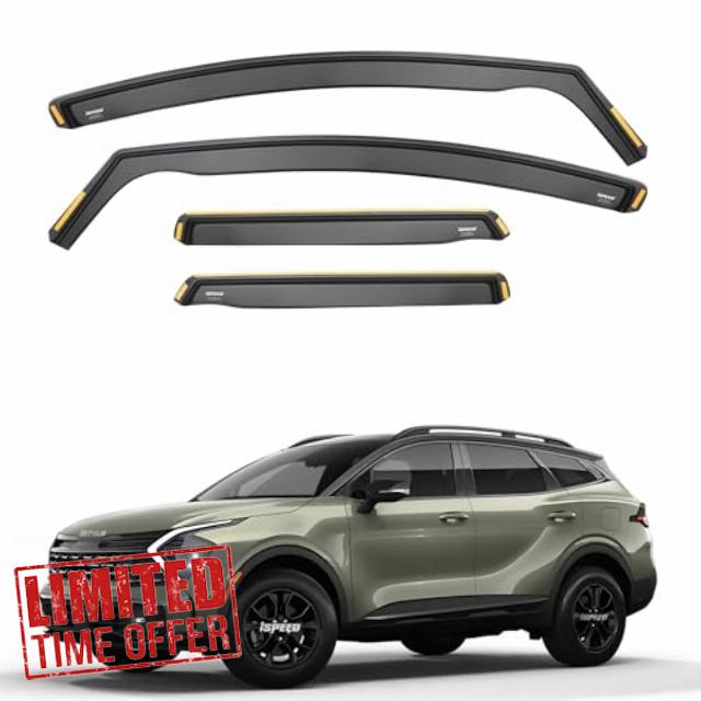 ISPEED Wind Deflectors for Kia Sportage MK5 2021-2025 5-Door SUV 4pc Set | Keep Your Car Ventilated In Rain & Wind