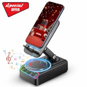 Phone Stand with Bluetooth Speaker with Sensing Playback