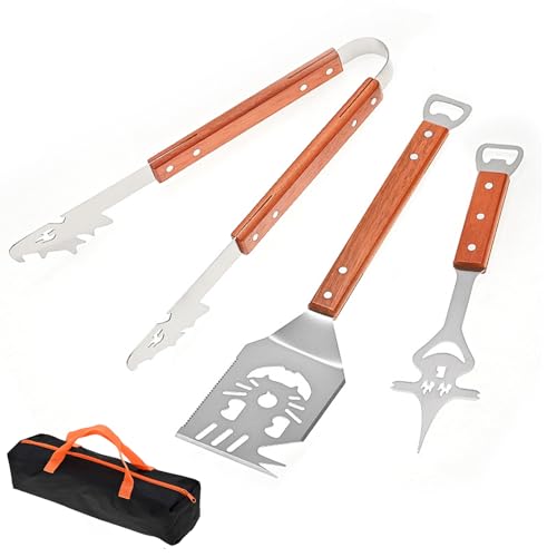 Tongs & Fork - Essential BBQ Tools Set - Ideal Surprise Gift for Men Who Love Grilling