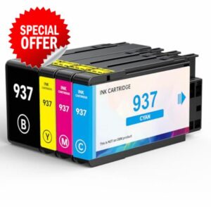 【New Chip】Nestink 937 XL 937XL 937-XL 937e Ink Cartridges (1 Black 1 Cyan 1 Magenta 1 Yellow) Compatible HP 937xl Multipack