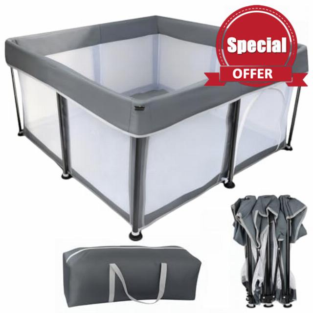 Baby Playpen Foldable with Mat 125x125cm Portable