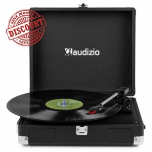 Audizio RP111BK Briefcase Record Player with Built-in Stereo Speakers