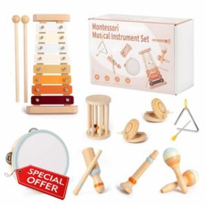 Wooden Musical Instruments Set for Kids