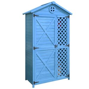 Tall Slim Wooden Outdoor Storage Shed