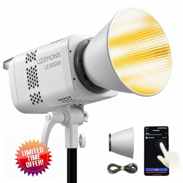 GODOX LITEMONS LE300Bi LED Video Light 320W Bi-color 2800K-6500K Bowens Mount 58900lux @5600K