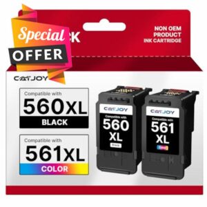 560 561XL Replacement for Canon 560 561 Ink Cartridges PG-560XL CL-561XL for Canon Pixma TS7451 TS7450 TS5350 TS5351 TS5350a TS5351 TS5352 Printer (Black Colour