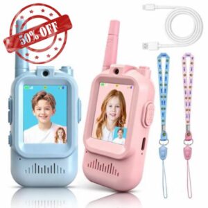 2 Pack Video Walkie Talkies for Kids with HD Camera & Voice Changer