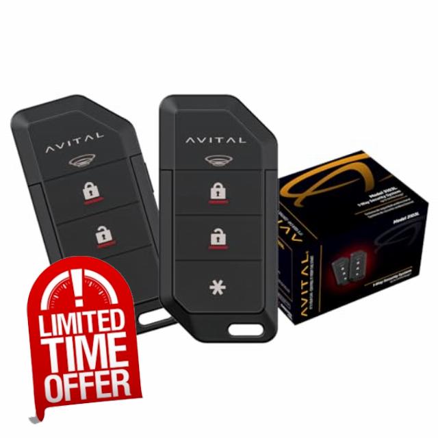 Avital 3103L 1-Way Automotive Security System with Two 4-Button Remote Controls