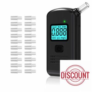Breathalyzer & Alcohol Tester with 20 Mouthpieces