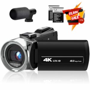 4K Video Camera Camcorder 48MP Vlogging Camera for YouTube 18X Digital Zoom