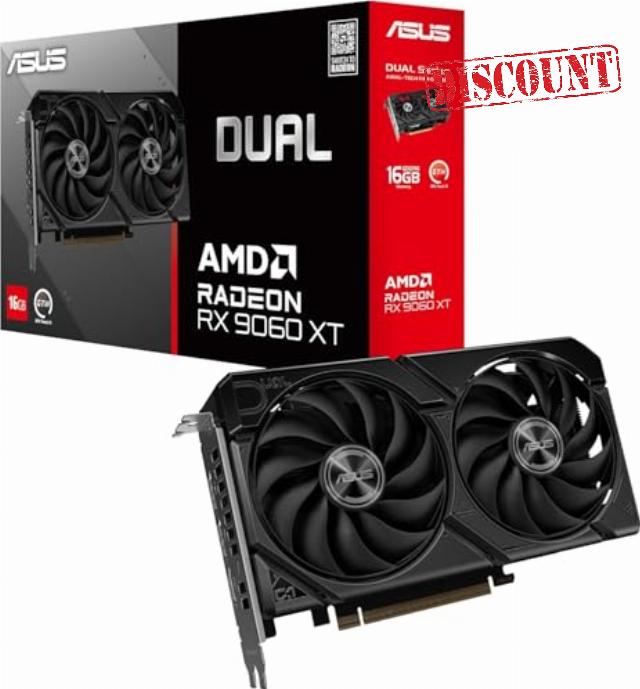 ASUS Dual Radeon RX 9060 XT 16GB GDDR6 Graphics Card (PCIe 5.0