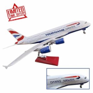 Authentic R & M Personalised Name British Airways A380 Airplane Model 1:160 Scale Replica