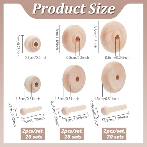 3 Sizes Unfinshed Wooden Wheel Building Blocks Set Mini Wheels with Axle Pegs for Crafts Painting Colors Wood Working Pegboards