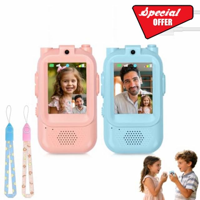 2-Pack Walkie Talkies for Kids with Camera