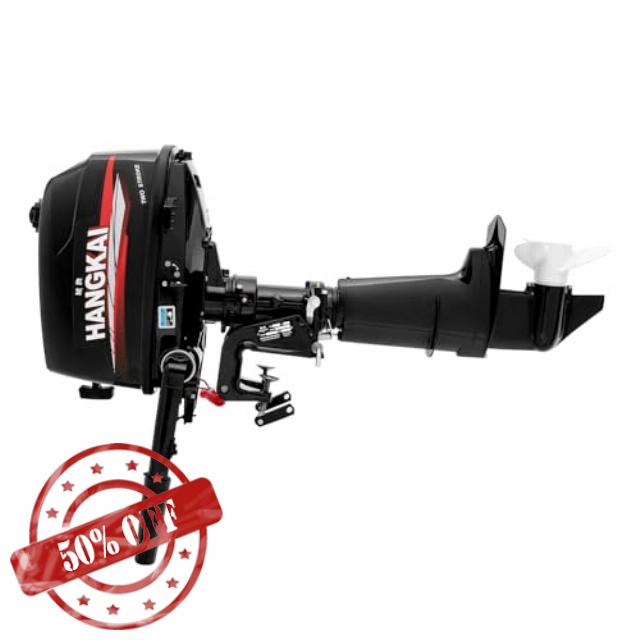 6HP Outboard Motor 2-Stroke Portable Lightweight 45lbs for Inflatable Boat Fishing Boat Aluminum Alloy Fuel Efficient 0 66galh Low Noise 80DB Manual Start FNR Gear Water Cooled Engine​