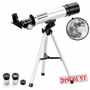 Telescope for Kids & Beginners Adults 50/360mm Astronomical Telescopes Zoom 90X HD Refractor Scope With Tripod