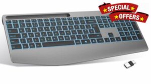 TECURS Wireless Keyboard with Wrist Rest