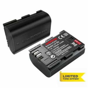 LP-E6 Battery for Canon EOS Camera - R7 5D Mark IV R5 R6 Mark II 90D 2Pack 2750mAh for Photography Enthusiasts