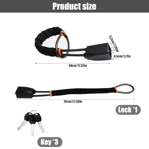 Car Steering Wheel to Seat Belt Locks Universal Car Steering Locks Car Lock Anti-Theft Device with 3 Keys High Visibility Black Universal Fit for Cars SUVs Vans and Trucks