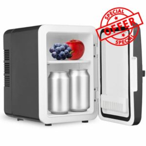 Mini Fridge Portable Car Refrigerator for Skincare and Food Storage Low Energy Consumption Material Beauty Fridge with Partitioned Storage Quiet Compact Cooler for Bedroom Office