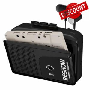 Reshow Portable Cassette Player Built-in Microphone & Speaker