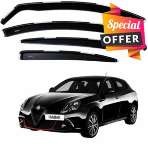 Wind Deflectors Set Compatible With Alfa Romeo Giulietta 2010-2020 | 5-Door Hatchback | 4 pcs Tinted In-Channel Window Deflectors