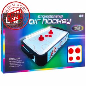 ightclick LED Air Hockey Game Table Set – Light-Up Air Powered Playfield with Scoring Panels