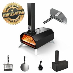 Christmas Gifts Outdoor Pizza Oven 12" Portable Wood Fired Pellets Pizza Ovens