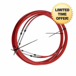 2pcs 20ft 6 Meter 236 Inch Marine Throttle Cable Type 3300 / 33C Throttle Shift Remote Control Box Cable for Yamaha Outboard Engine Boat Motor Steering System Red