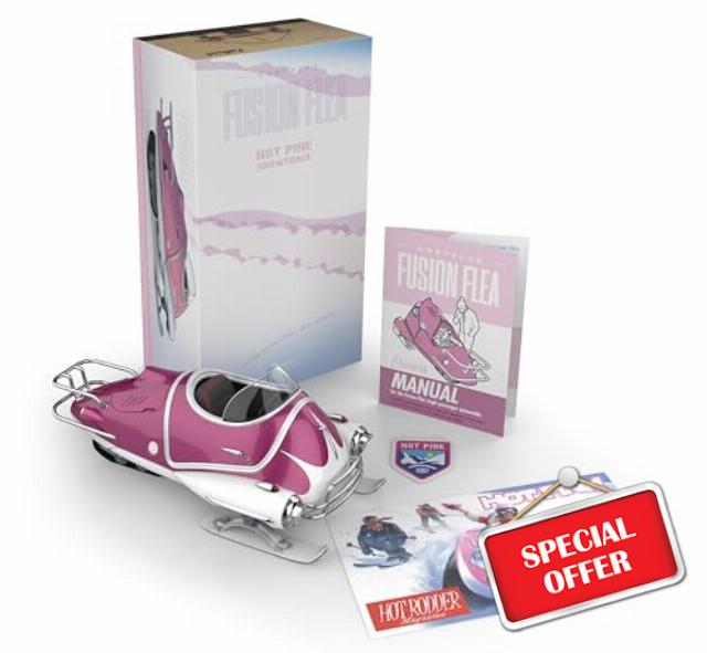 The Wand Company Fallout Hot Pink Snowtrack Flea Premium Die-Cast Replica Vehicle with Rear Caterpillar Track