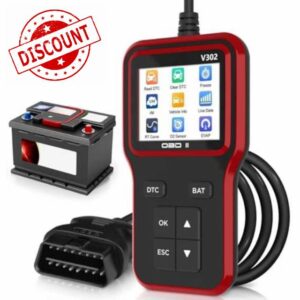 Professional OBD2 Scanner with Battery Test | Full System Diagnostic Tool for Engine Light & Emissions | Reads/Clears Fault Codes | Compatible with All OBD II Cars from 1996