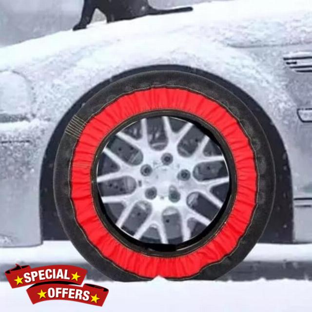 2PCS Anti Skid Snow Socks Tire Chains for Car Wheels Winter Traction Device Compatible with Low Clearance Vehicles (6006)