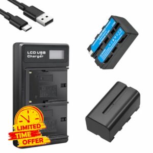 2 Pack NP-F550 battery with Charging Station