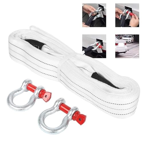 35Tons Heavy Duty Car Towing Strap With Steel U Shaped Hooks