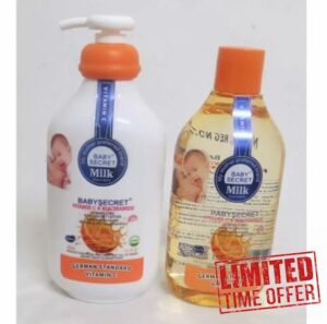 Baby Secret Vitamin C & Niacinamide Body Lotion 400ml + Oil 440ml - From Birth (2Pcs Set)