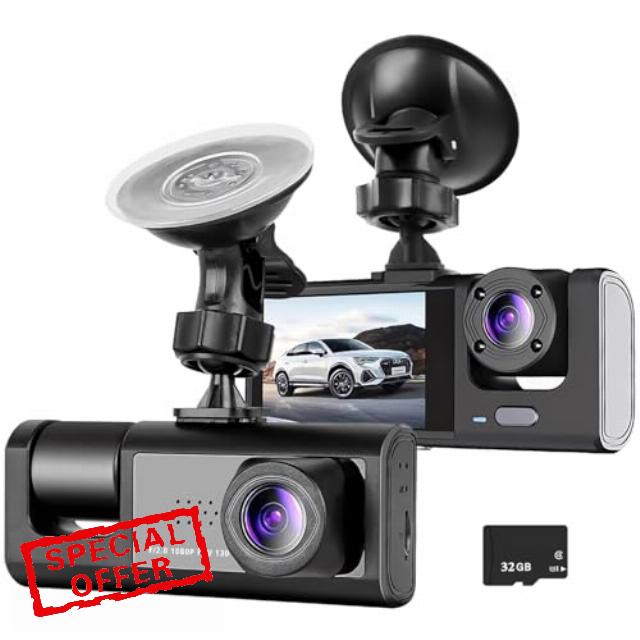 HD 1080P Dash Cam Front and Inside
