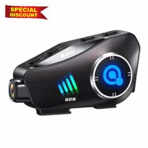 Motorcycle Helmet Camera with Bluetooth Headset 1080P HD Recorder 120° Wide Angle for Riding