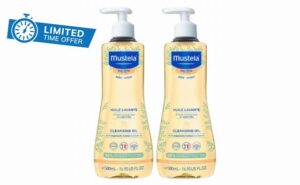 Mustela Cleansing Oil 500ml- Pack of 2 | Gentle Daily Body Wash for Dry & Eczema-Prone Skin | Nourishing Bath Oil for Babies