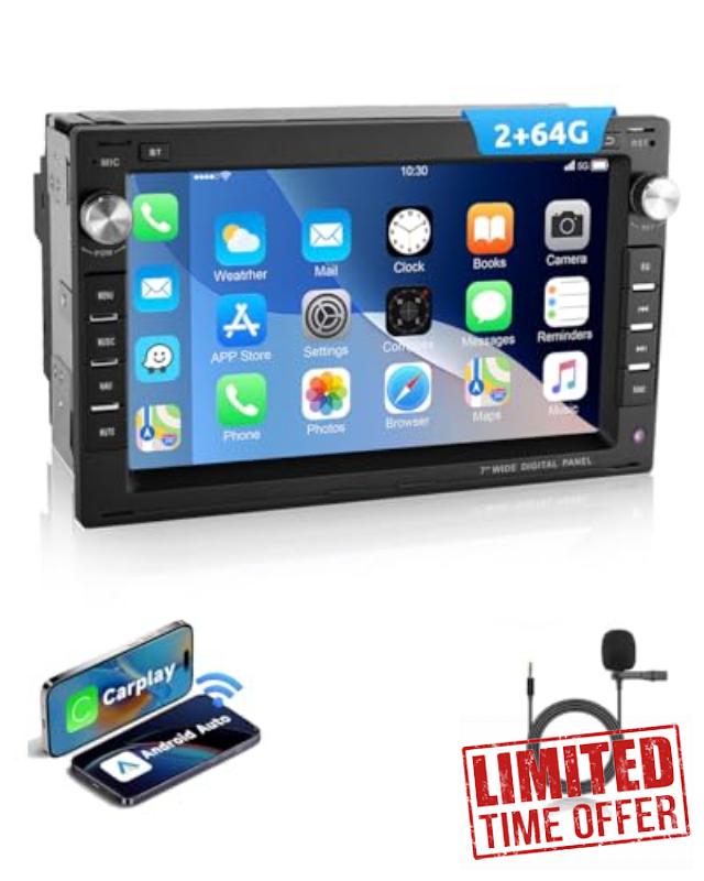 ESSGOO Wireless CarPlay and Android 2+64G Android 15 Car Radio for VW Polo MK3/4 9N Golf 4 Passat B5 T5 Seat Skoda