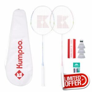 Badminton Racket Set with 2 Carbon Shaft Rackets