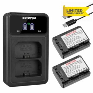 NP-FZ100 Battery 2-Pack and Dual Port Charger for Sony A7III