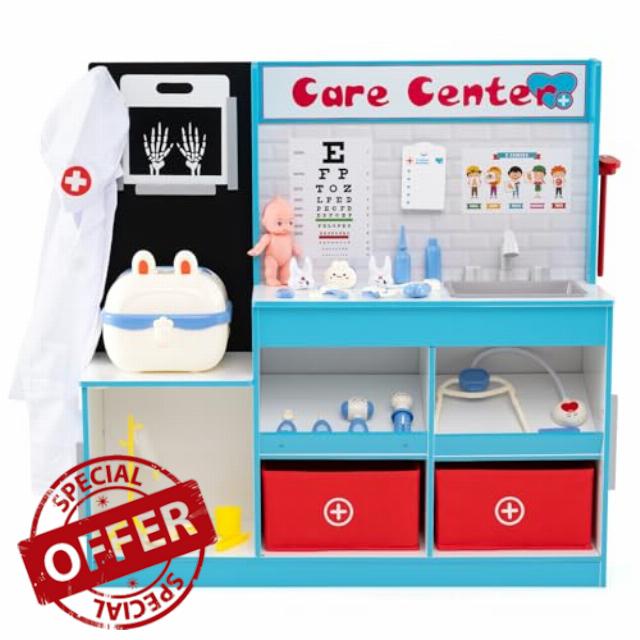 COSTWAY Wooden Doctor Playset