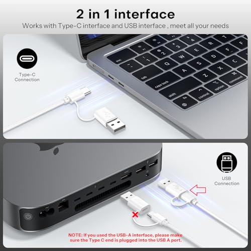 USB/Type-C Dual Interface Wired Keyboard Mouse for Apple Mac Pro/Mini