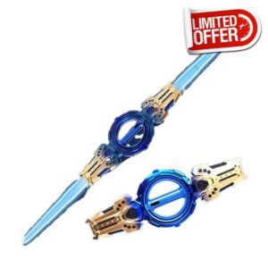 Fire Spin Sword Double-Edged Lightsaber Toy with 7-Color LED Lights & Sound