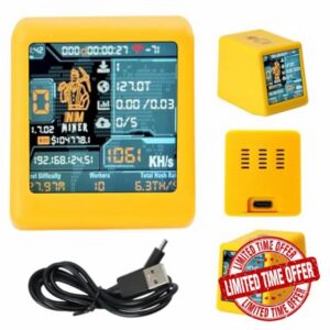 Nerdminer V2 Bitcoin Miner Binghe 1060 KH/s Nerd Miner V2 Intelligent Display with ESP32 and Table Clock Bitcoin Miner BTC Solo Lottery Miner Bitcoin Crypto Lottery Miner Compatible with Nerd Miner v2