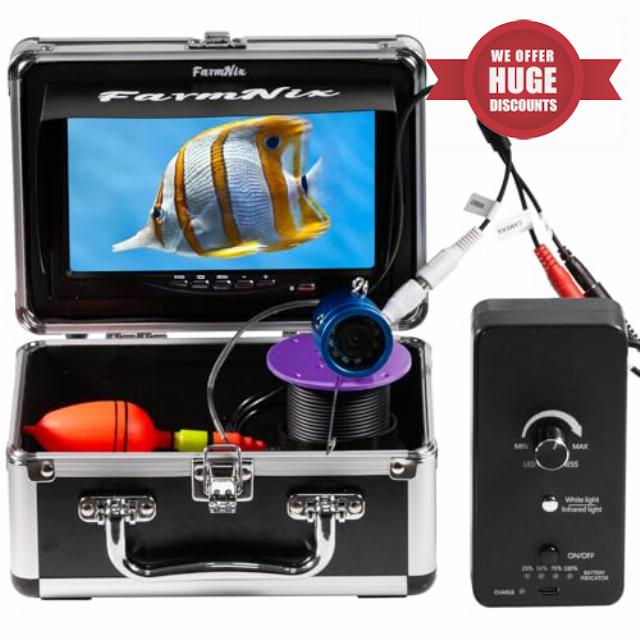 Underwater Fishing Camera 7 inch LCD Monitor Fish Finder Waterproof 1200TVL Fishing Camera 12 white LEDs +12 IR LEDs Infrared Lights for Lake