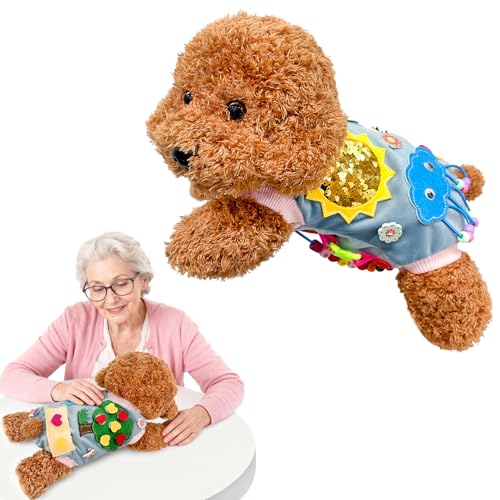 Fidget Sensory Dog Blanket for Seniors