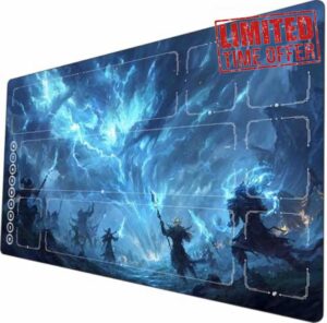 Riftbound TCG Playmat 24x14 Inch | Large Gaming Mat with Pre-Printed Zones & Storage Bag (Fierce war 1)