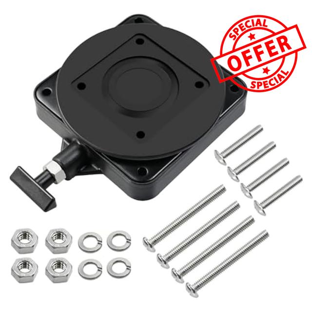 Correa 2207003 Low-Profile Swivel Base Low-Profile Swivel Mounting Base for Cannon Downrigge