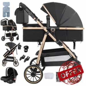3 in 1 Baby Travel System(Newborn to 3 Years Baby Pushchair)–High-View Pram